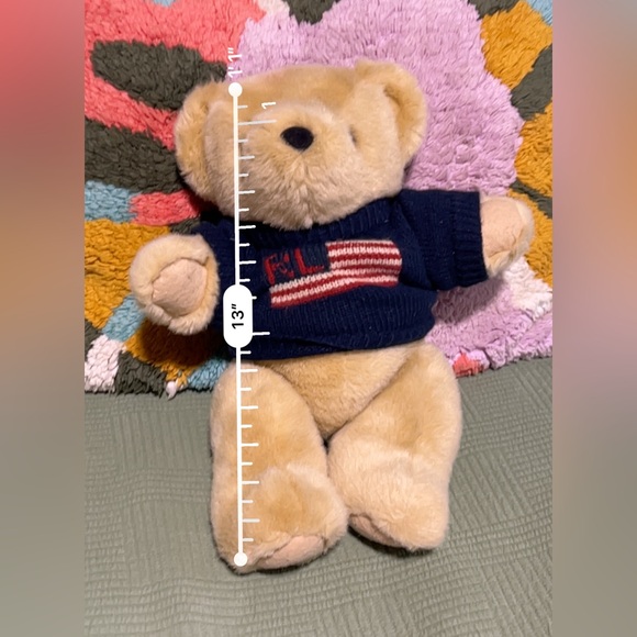 Ralph Lauren 1996 Vintage Polo Teddy Bear  Plush Flag Sweater - Picture 10 of 10